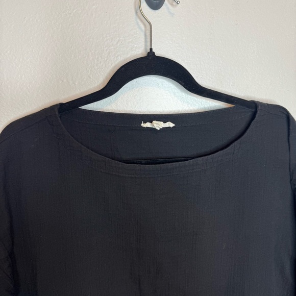 Eileen Fisher 100% Organic Cotton Short Sleeve Mini Dress Pockets - Picture 2 of 8